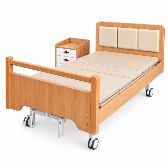 Interior-Matched Wooden Elderly Care Bed for Assisted Living Facilities