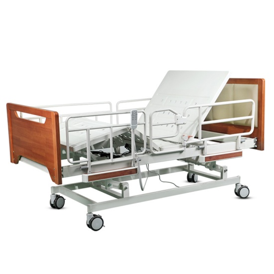 Premium Electric Elderly Care Bed with Swing-Away Transfer Assist Rails