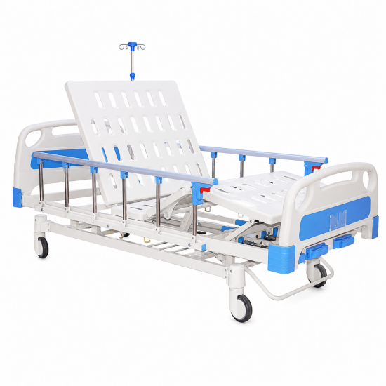 Manual 3-Function Hospital Bed with Hidden ABS Cranks and Central Brake
